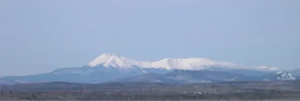 Photo of Mount Katahdin taken from Outdoorsman Lodge in Patten, ME