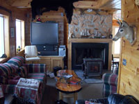 outdoorsman lodging, patten me - picture of living room and entertainment center